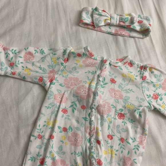 Little Me One Pieces 3 Months Floral Zipper Onesie Poshmark